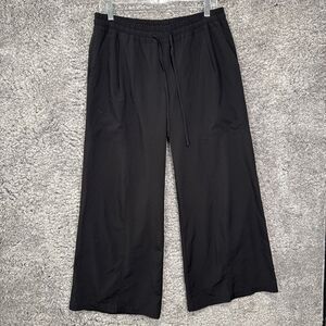 Gap Body Fit Women’s Lightweight Wide Leg Pants Medium Drawstring Black Flowy